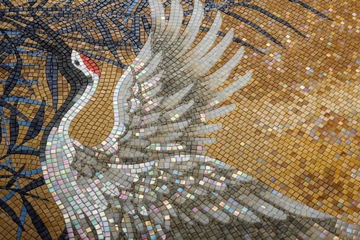 Tablou din mozaic Cranes, 110×220 cm - poza 5