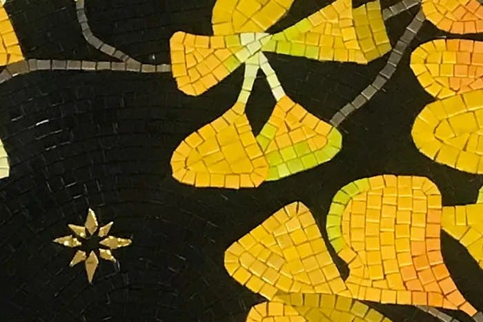 Tablou din mozaic Gingko ø110 cm - poza 2