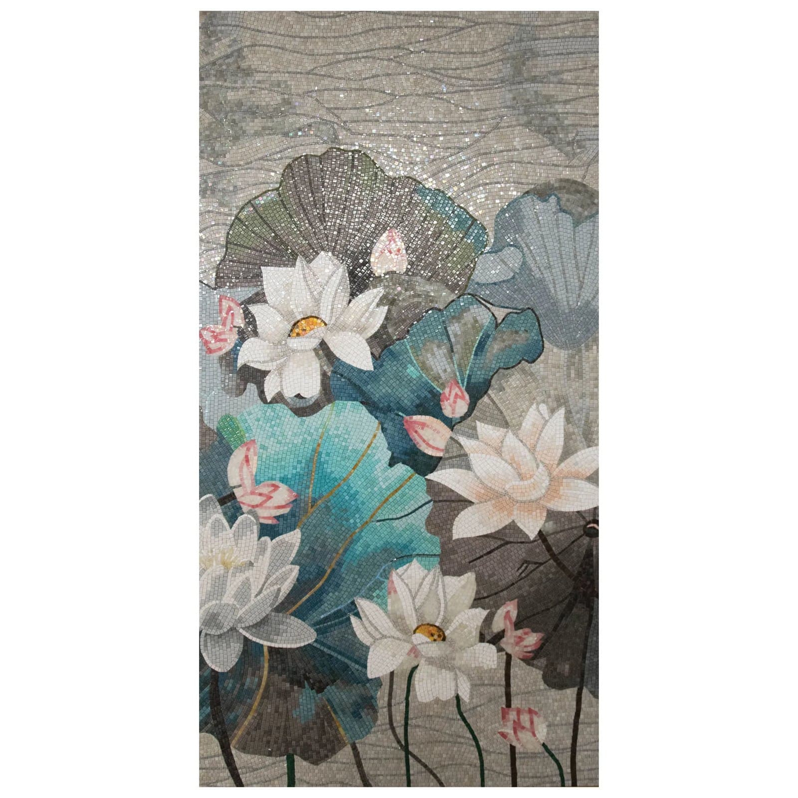 Tablou din mozaic Lillies, 110×220 cm