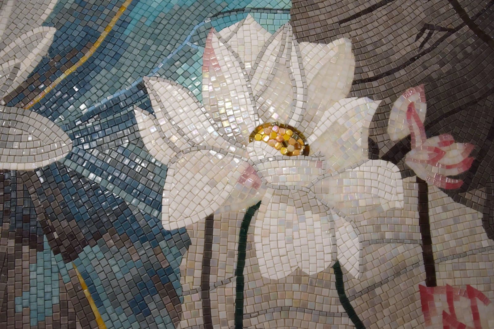 Tablou din mozaic Lillies, 110×220 cm - poza 3
