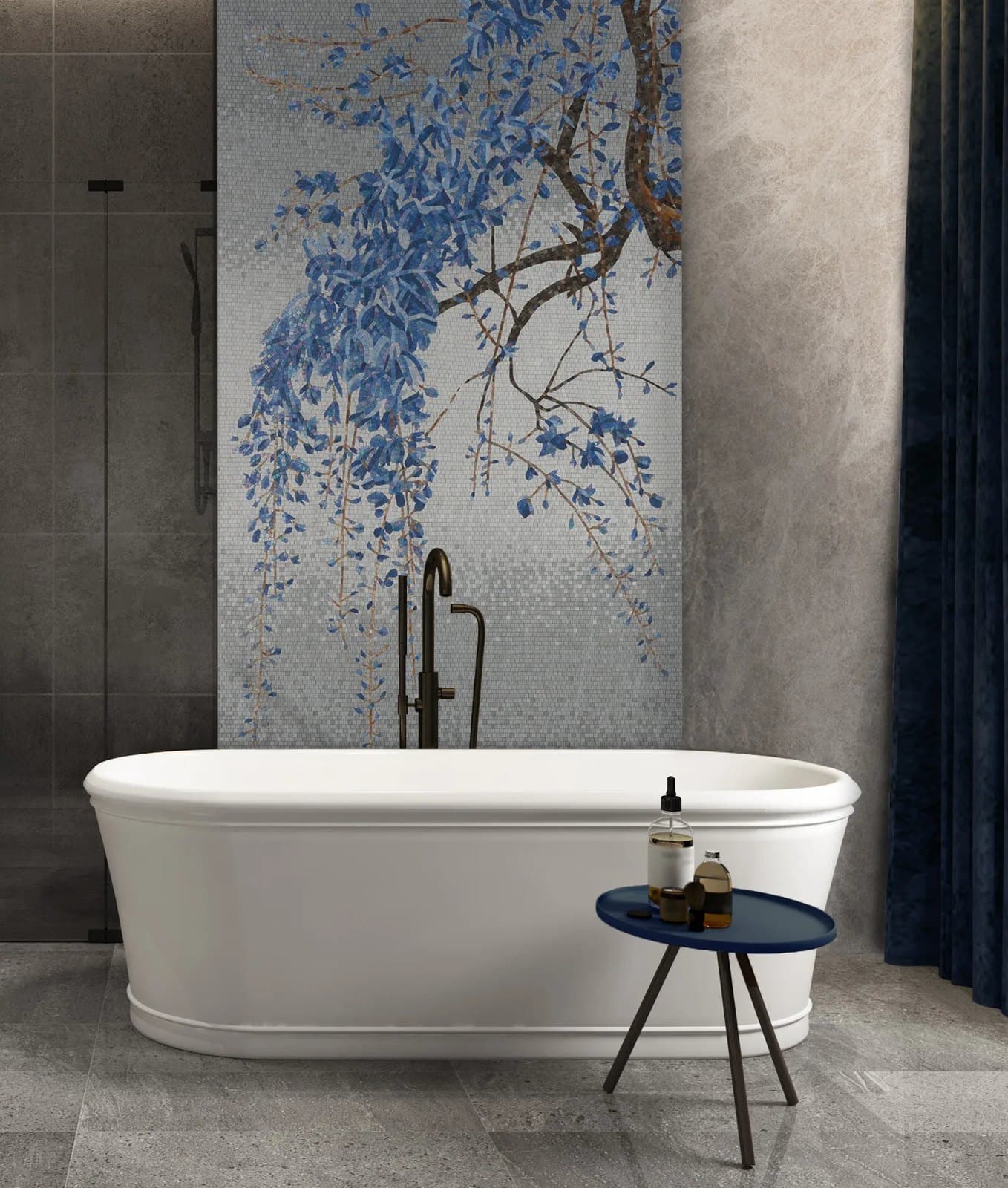 Tablou din mozaic Wisteria, 110×220 cm - montat