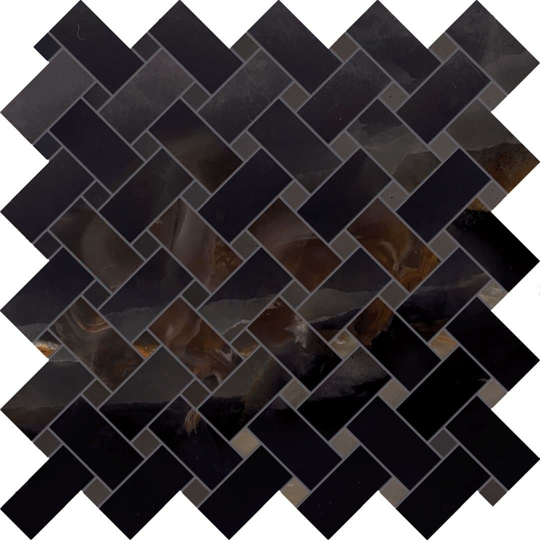 Tele di Marmo Onyx Intrecci 30×30 Onyx Black