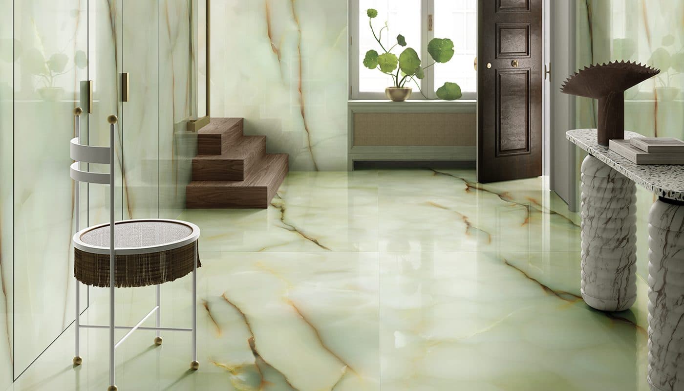 Tele di Marmo Pure Onyx Onyx Giada - montată într-o cameră
