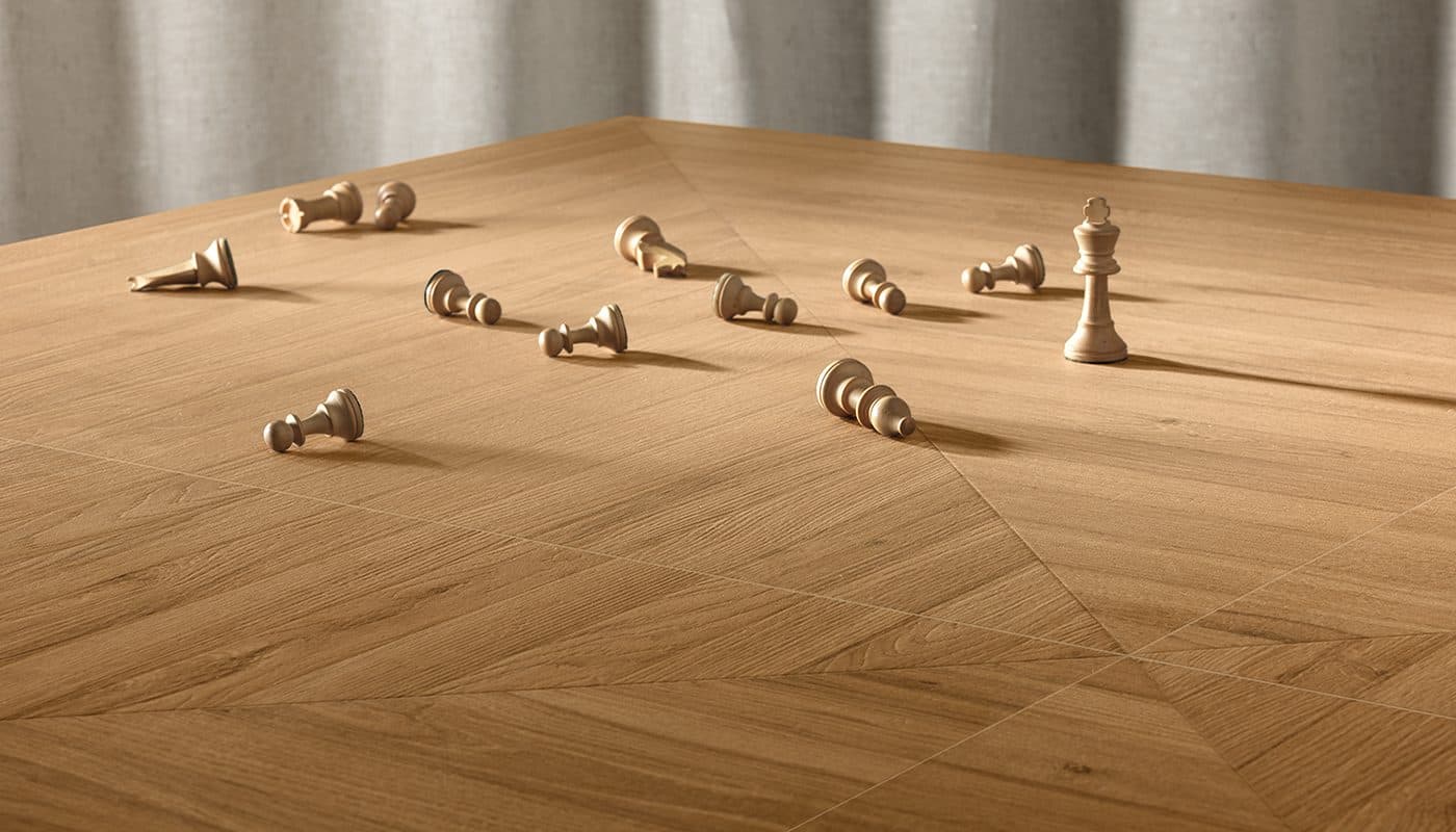 Playwood Playtangram Intense Oak - montată într-o cameră