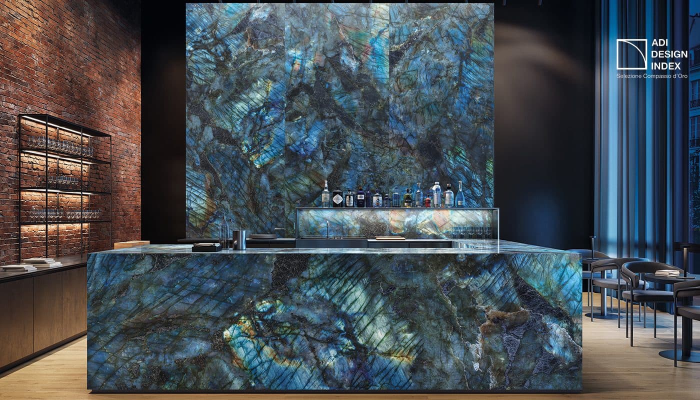 Tele di Marmo Lumia Labradorite - montată într-o cameră