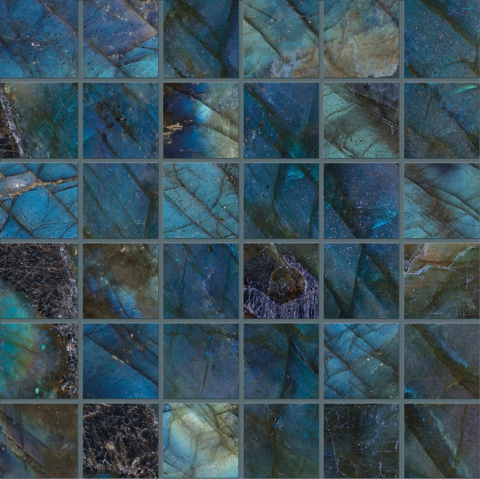 Tele di Marmo Lumia mozaic 5×5 30×30 Labradorite