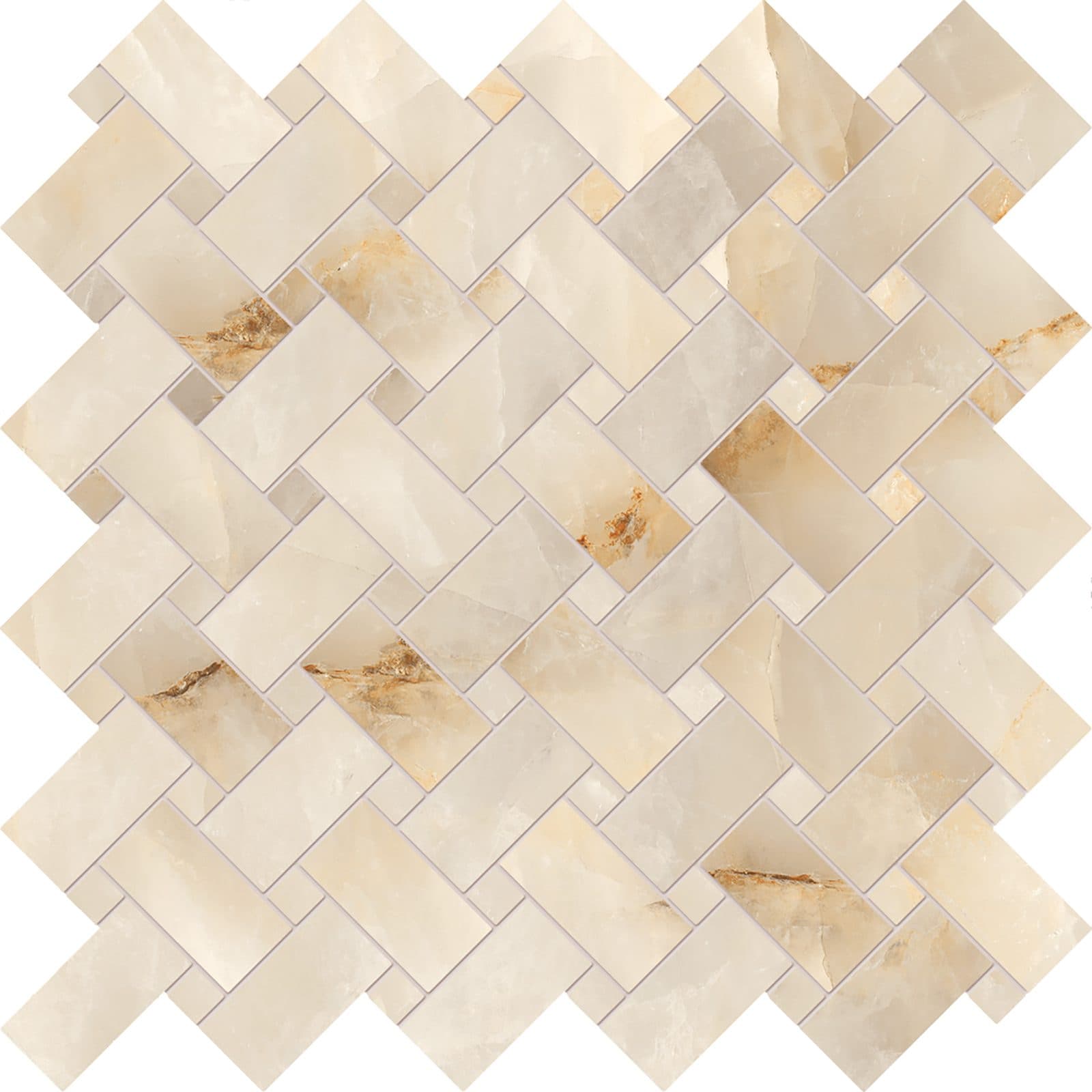 Tele di Marmo Crystal mozaic Intrecci 30×30 Full Lappato Extra Ivory