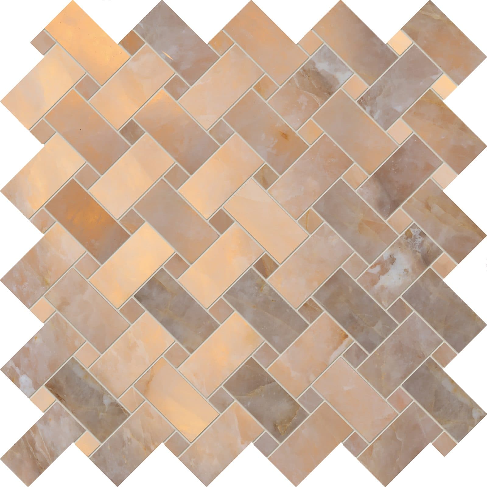 Tele di Marmo Lumia mozaic Intrecci 30×30 Full Lappato Golden Ambra
