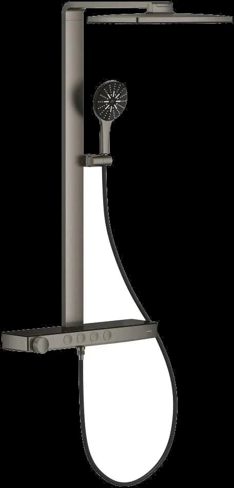 GROHE Rainshower Aqua Pure Sistem duș cu termostat pentru montare pe perete - finisaj Antracit - Brushed Hard Graphite