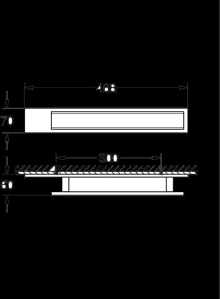 GROHE Allure Gravity Bară de sprijin - desen tehnic cu cote