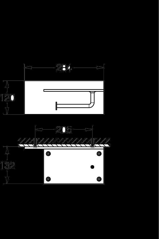 GROHE Allure Gravity Suport hârtie igienică - desen tehnic cu cote