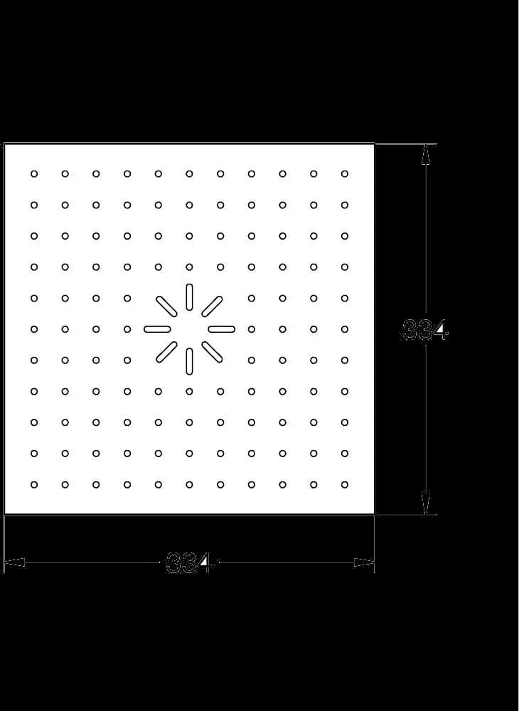 GROHE Rainshower Aqua Tiles Mască pentru duș de tavan Duo - desen tehnic cu cote