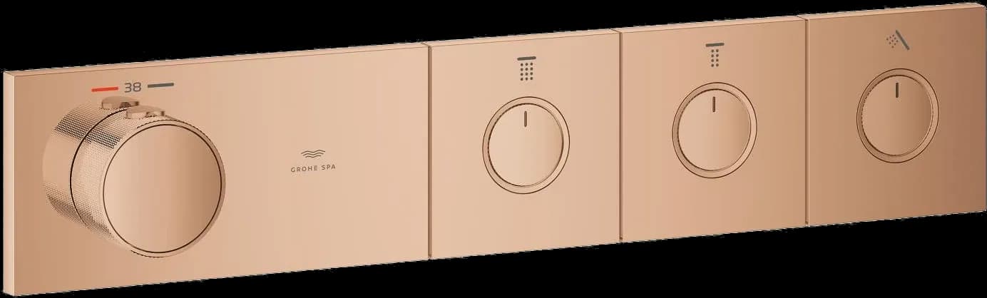 GROHE Grohtherm Aqua Tiles Unitate de control cu termostat pentru instalare încastrată cu 3 ieșiri - finisaj Bronz - Warm Sunset