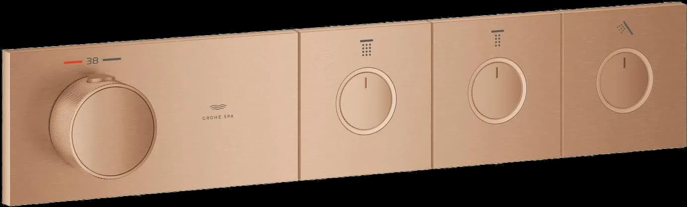 GROHE Grohtherm Aqua Tiles Unitate de control cu termostat pentru instalare încastrată cu 3 ieșiri - finisaj Bronz - Brushed Warm Sunset