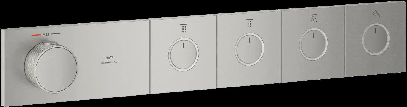 GROHE Grohtherm Aqua Tiles Termostat pentru montaj încastrat, cu 4 robinete - finisaj Supersteel Infinity
