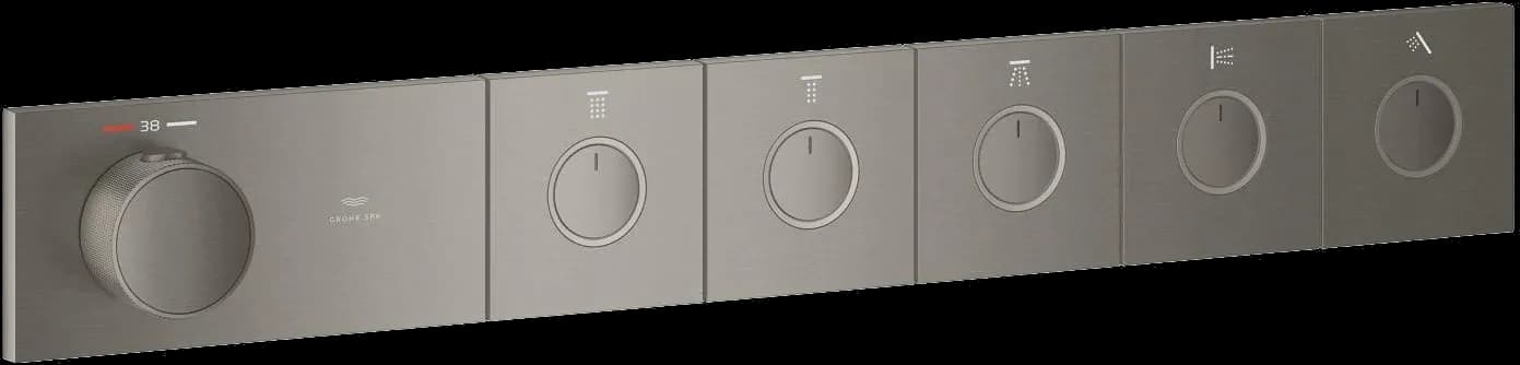 GROHE Grohtherm Aqua Tiles Termostat pentru montaj încastrat, cu 5 robinete - finisaj Antracit - Brushed Hard Graphite