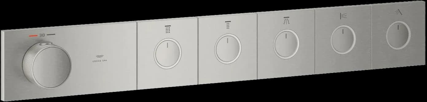 GROHE Grohtherm Aqua Tiles Termostat pentru montaj încastrat, cu 5 robinete - finisaj Supersteel Infinity