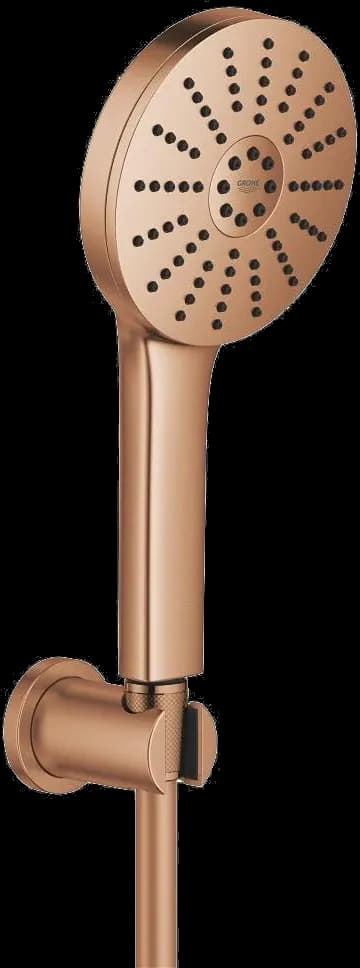 GROHE Vitalio Joy+ 120 Set duș cu 3 pulverizări, cu suport de perete - finisaj Bronz - Brushed Warm Sunset