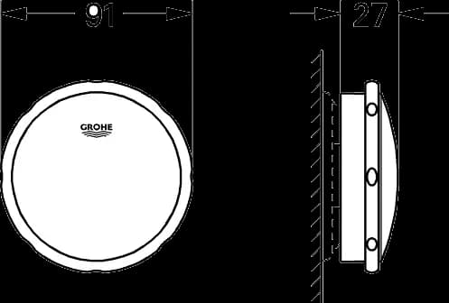 GROHE Talento Set de scurgere şi preaplin pentru cadă - desen tehnic cu cote