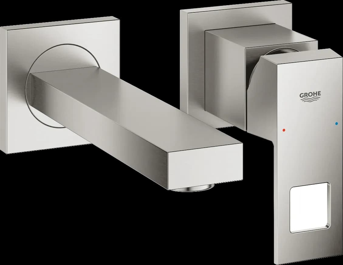 GROHE Eurocube Baterie lavoar cu 2 găuri Mărimea S - finisaj Supersteel Infinity
