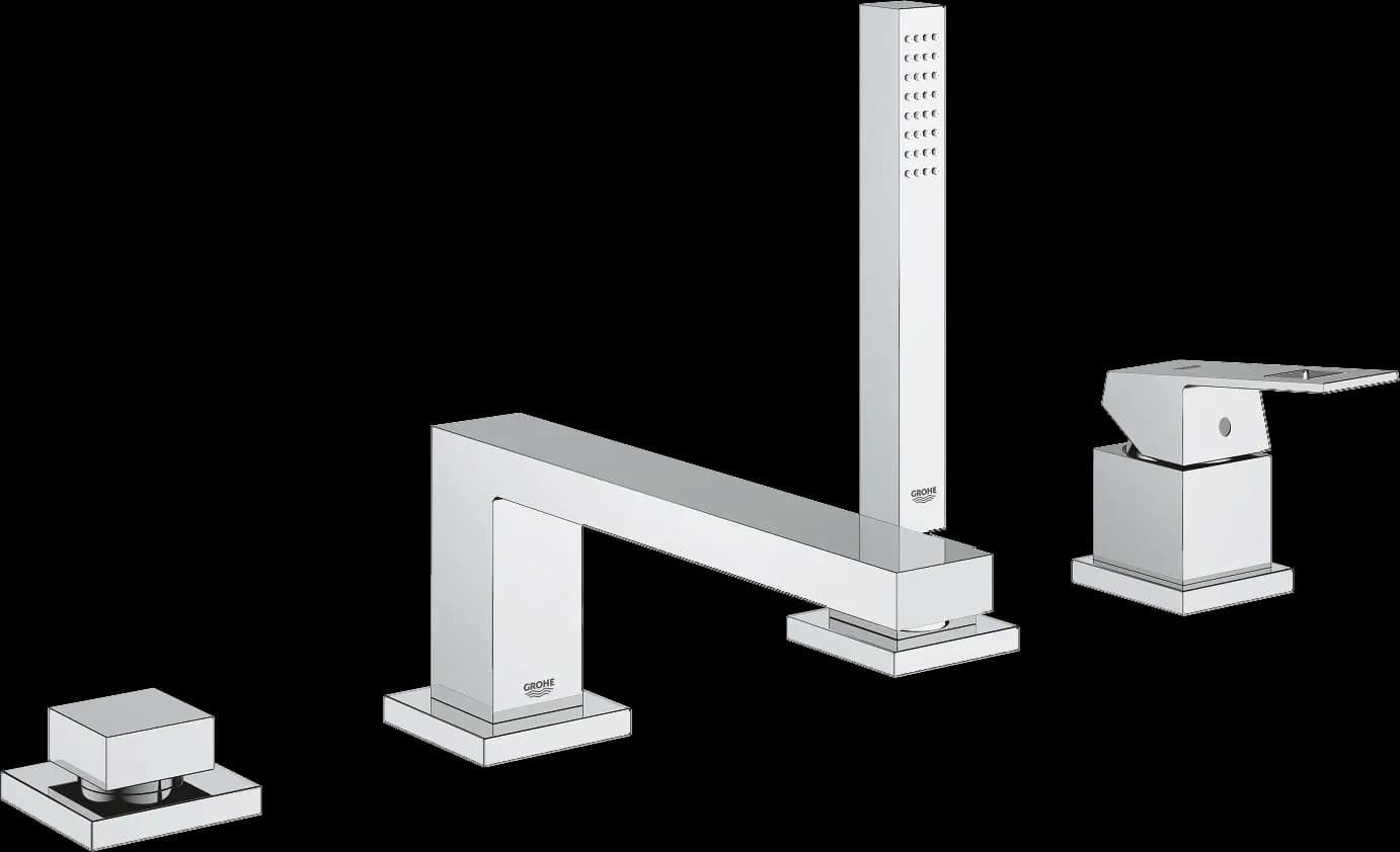 GROHE Eurocube Baterie cadă monocomandă cu 4 găuri