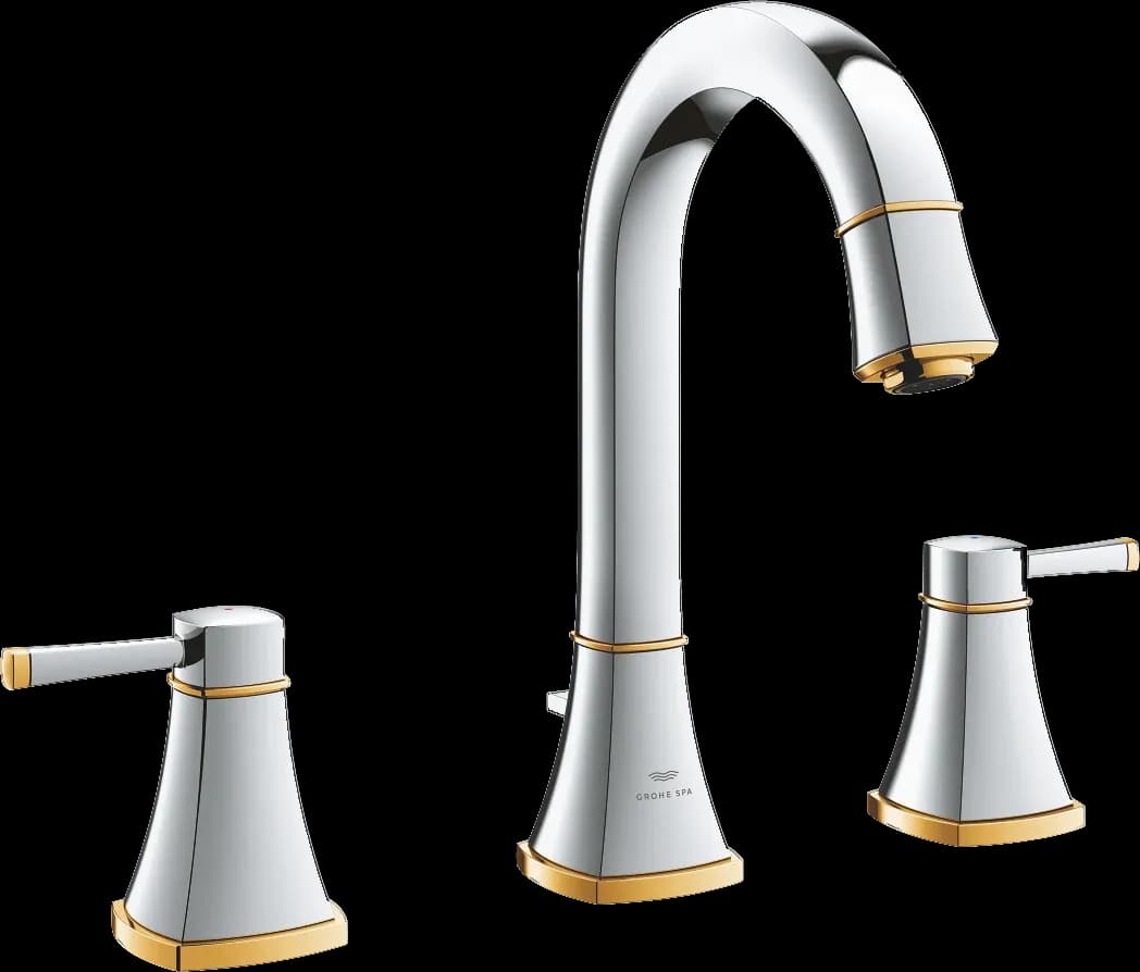 GROHE Grandera Baterie lavoar cu 3 găuri 1/2" Mărimea L - finisaj Crom, auriu