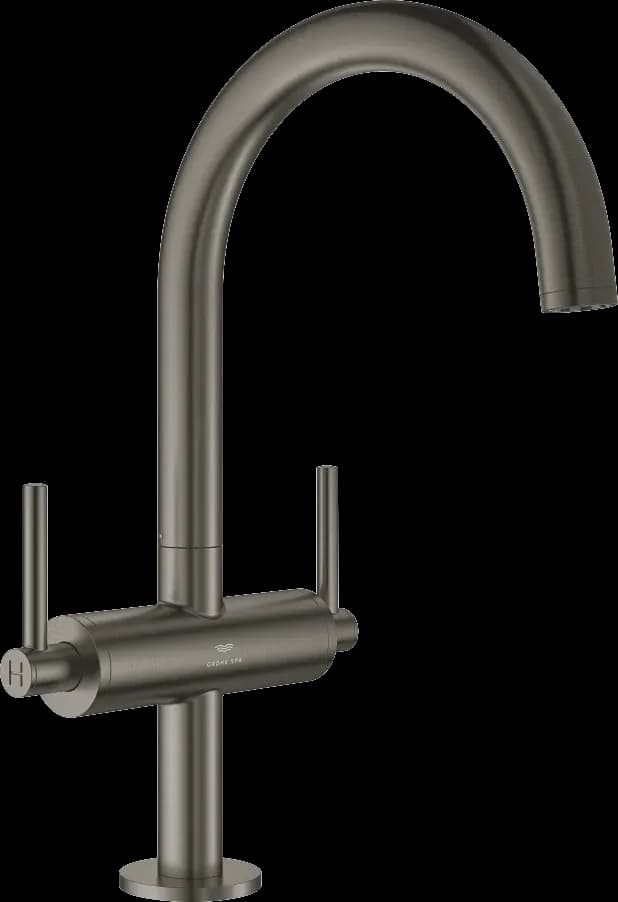 GROHE Atrio Baterie lavoar pentru un orificiu, 1/2" Mărimea L - finisaj Antracit - Brushed Hard Graphite