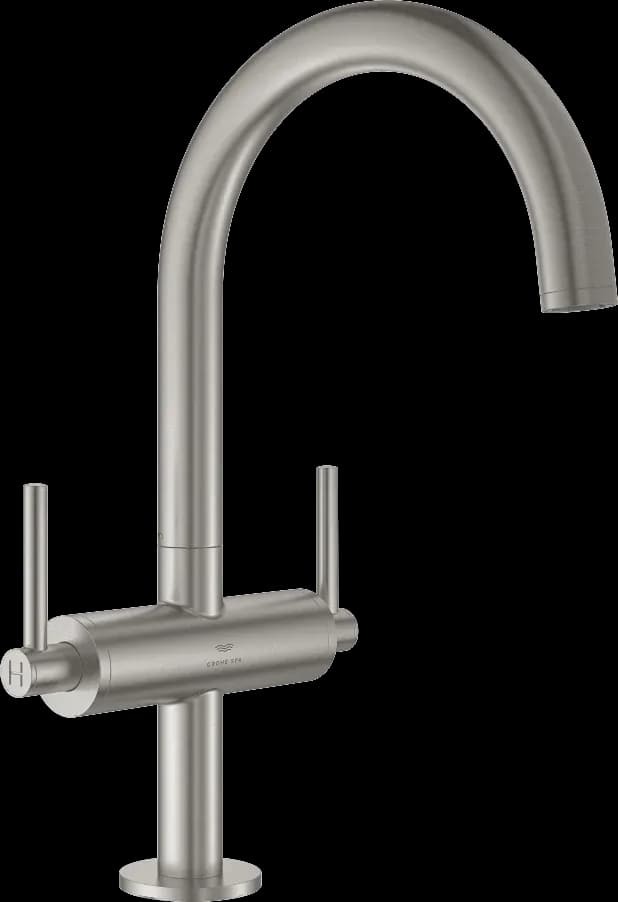 GROHE Atrio Baterie lavoar pentru un orificiu, 1/2" Mărimea L - finisaj Supersteel Infinity