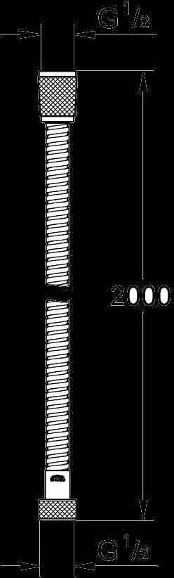 GROHE VitalioFlex Metal Long-Life Furtun metalic - desen tehnic cu cote