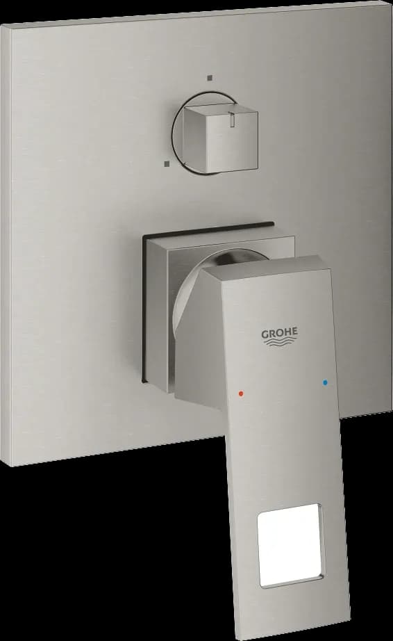 GROHE Eurocube Baterie monocomandă cu comutator cu 3 căi - finisaj Supersteel Infinity