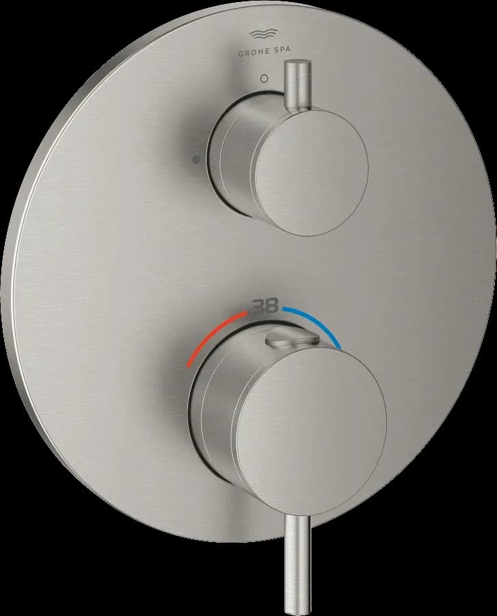 GROHE Atrio Termostat pentru o ieșire, cu robinet de închidere - finisaj Supersteel Infinity