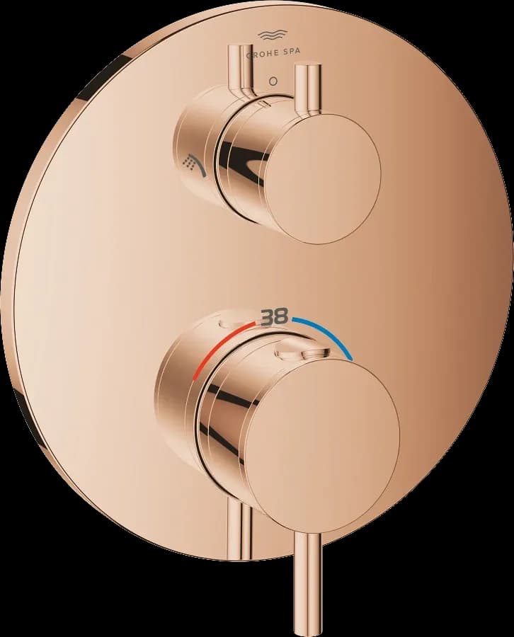 GROHE Atrio Unitate de mixare cu termostat pentru duș cu 2 ieșiri cu ventil de închidere/deviere integrat - finisaj Bronz - Warm Sunset