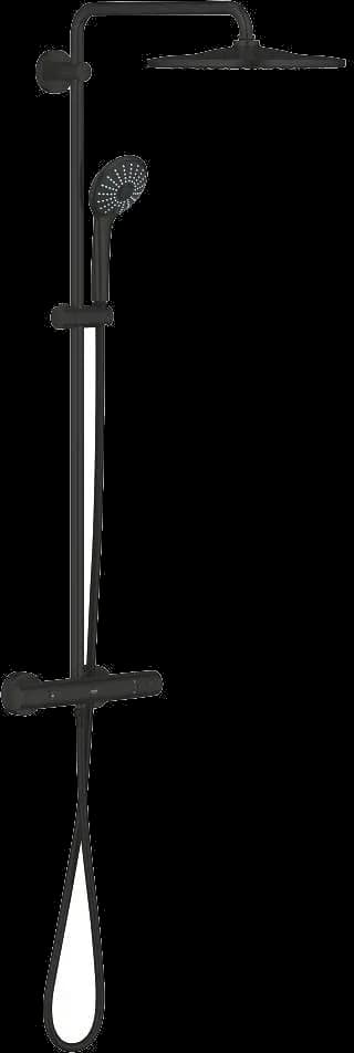 GROHE Vitalio Joy System 310 Sistem de duș cu baterie cu termostat cu montare pe perete - finisaj Negru - Matt Black