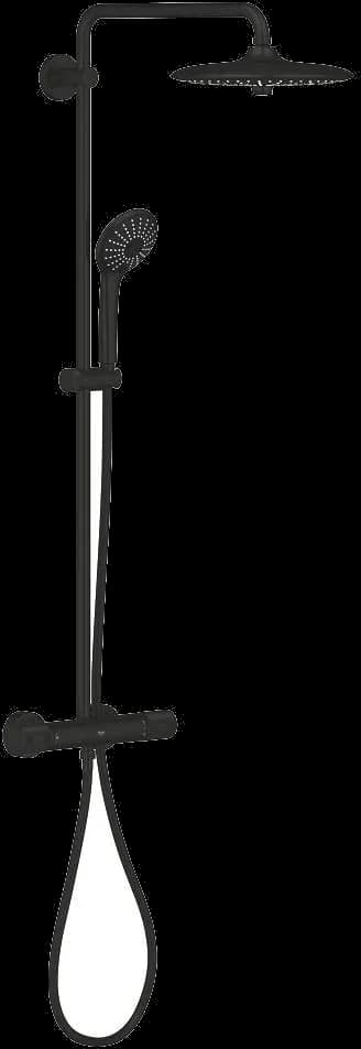 GROHE Vitalio Joy System 260 Sistem de duș cu baterie cu termostat cu montare pe perete - finisaj Negru - Matt Black