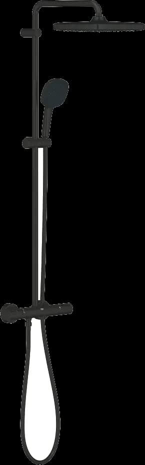 GROHE Vitalio Comfort 250 Sistem duș cu termostat pentru montare pe perete - finisaj Negru - Matt Black