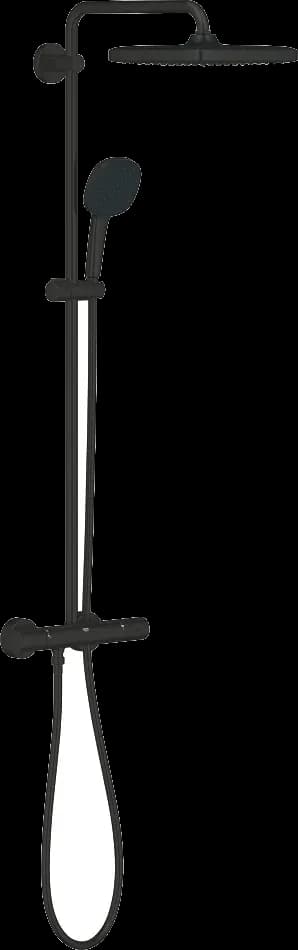 GROHE Vitalio Comfort 250 Sistem duș cu termostat pentru montare pe perete - finisaj Negru - Matt Black