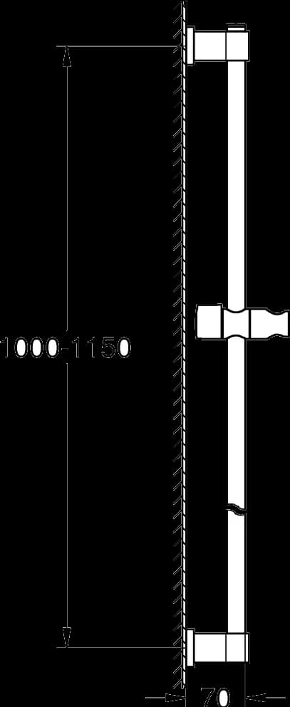 GROHE Vitalio Universal Bară de duş, 1150 mm - desen tehnic cu cote