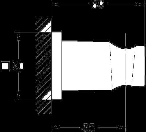 GROHE Rainshower Suport de perete pentru para de duş - desen tehnic cu cote