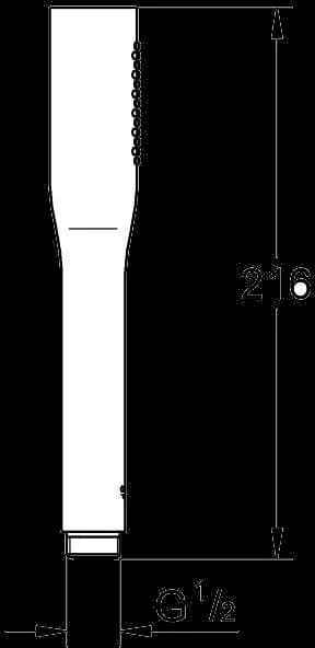 GROHE Vitalio Get Stick Pară de duș cu 1 pulverizare - desen tehnic cu cote