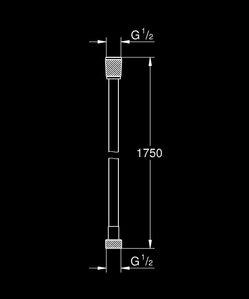 GROHE VitalioFlex Silver Furtun de duș - desen tehnic cu cote