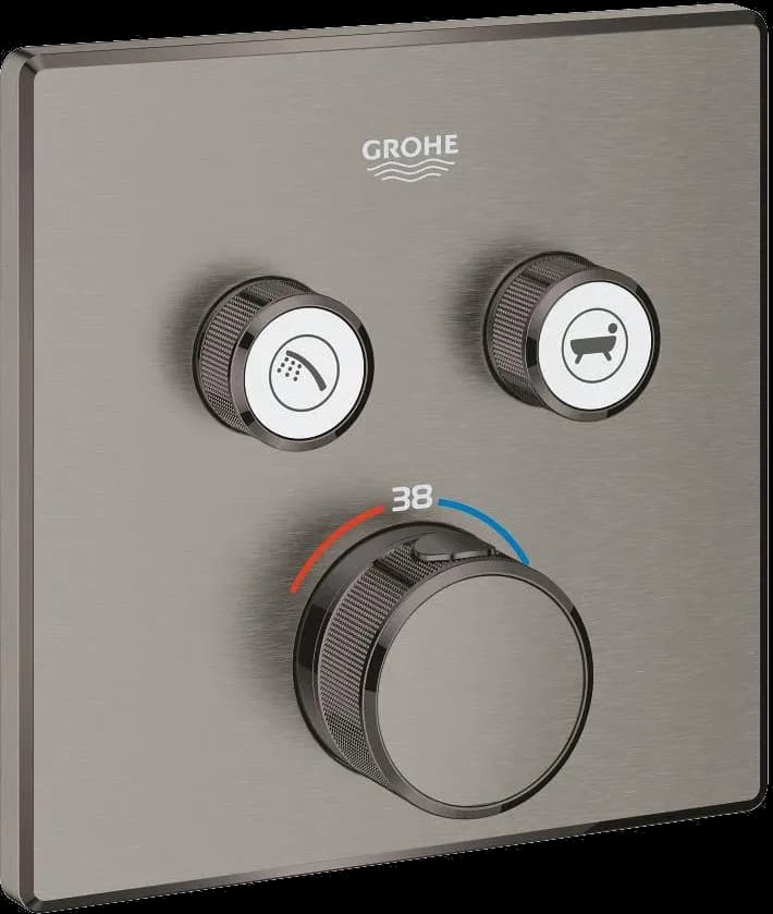 GROHE Grohtherm SmartControl Unitate de control cu termostat pentru instalare încastrată cu 2 ieșiri - finisaj Antracit - Brushed Hard Graphite