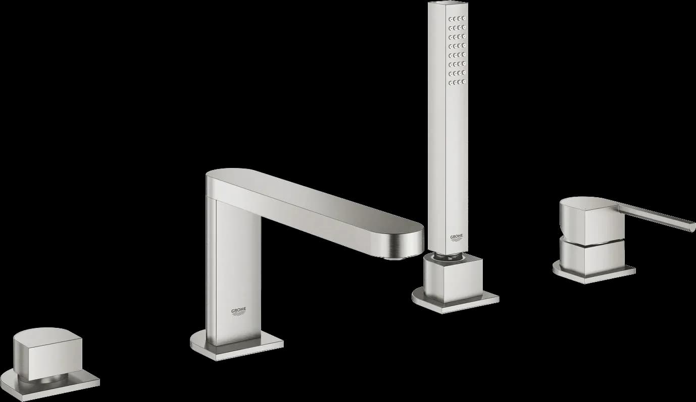 GROHE Plus Baterie cadă monocomandă cu 4 găuri - finisaj Supersteel Infinity