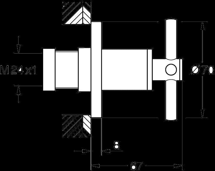 GROHE Atrio Element aparent ventil încastrat - desen tehnic cu cote