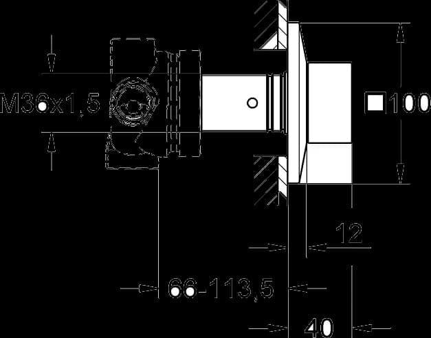 GROHE Allure Brilliant Comutator cu 5 poziţii - desen tehnic cu cote