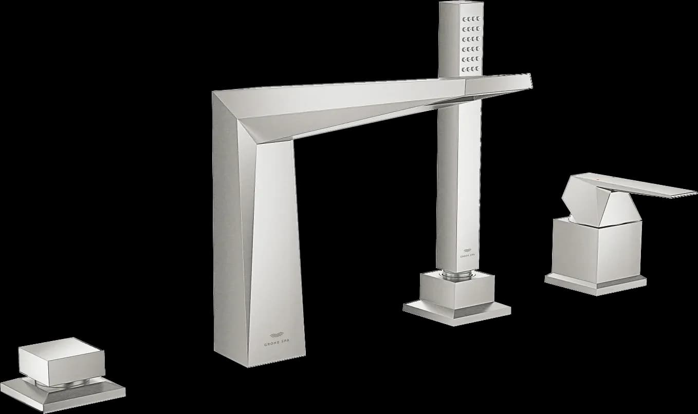 GROHE Allure Brilliant Baterie cadă monocomandă cu 4 găuri - finisaj Supersteel Infinity