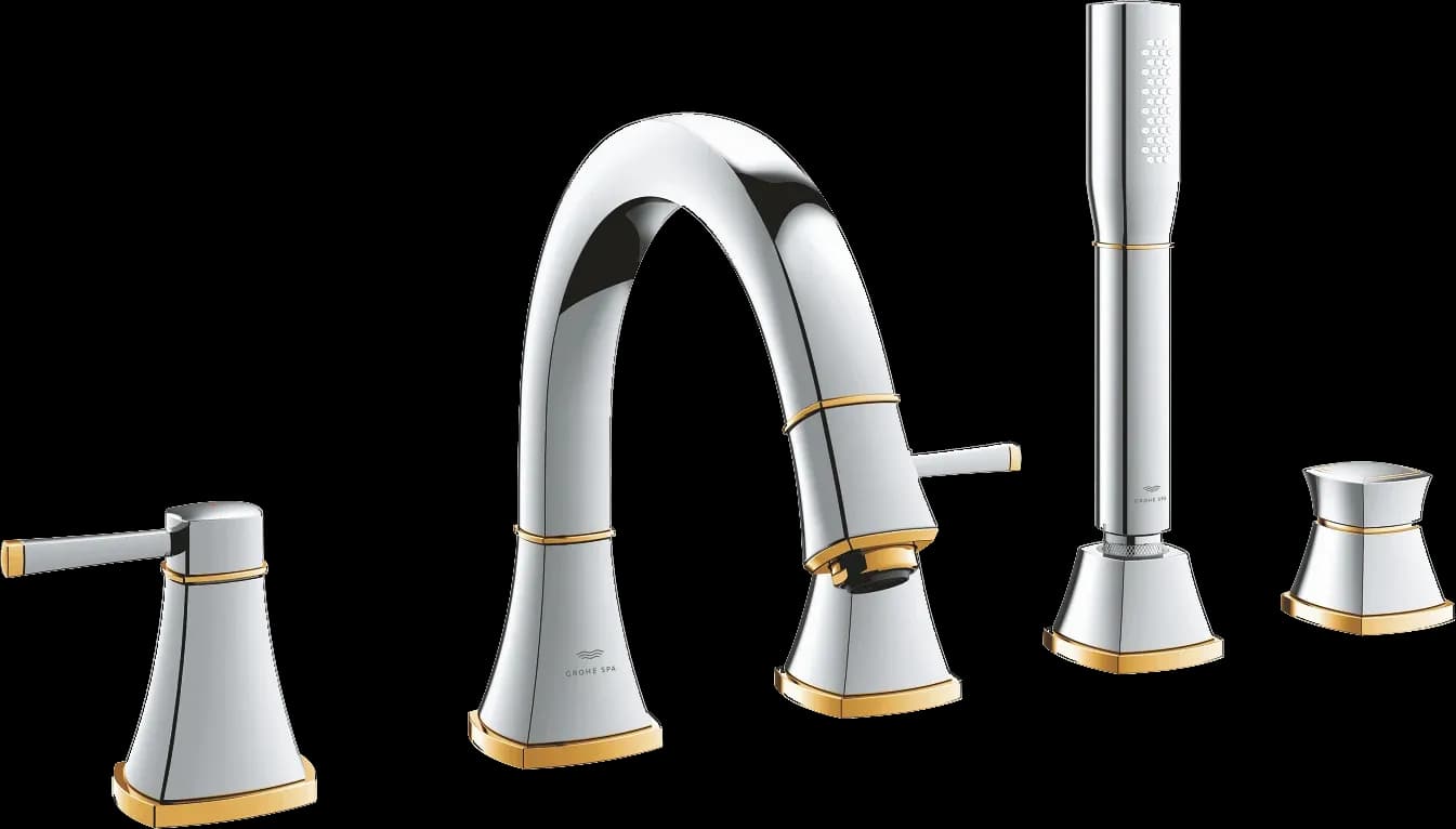 GROHE Grandera Baterie cadă cu 5 elemente - finisaj Crom, auriu
