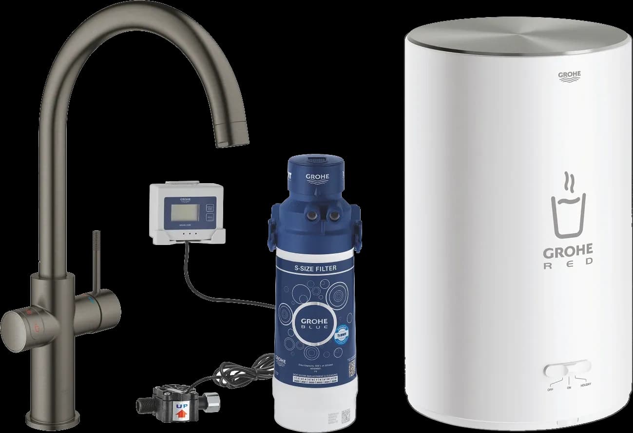 GROHE Red Duo Baterie și boiler mărimea M - finisaj Antracit - Brushed Hard Graphite