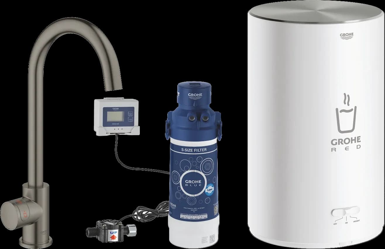 GROHE Red Mono Robinet și boiler mărimea M - finisaj Antracit - Brushed Hard Graphite