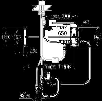 GROHE FootControl Set de modernizare - desen tehnic cu cote