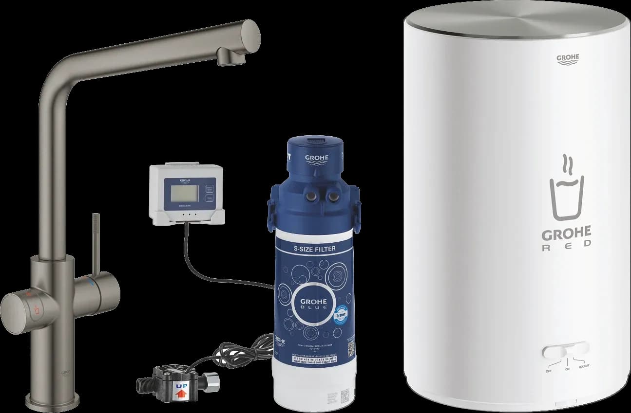 GROHE Red Duo Baterie și boiler mărimea M - finisaj Antracit - Brushed Hard Graphite